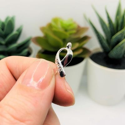 50 Pieces Silver Hope Ribbon Charms Image 3