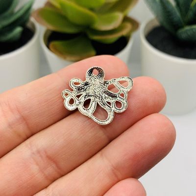 50 Pieces Silver Octopus Cthulhu Charms Image 2