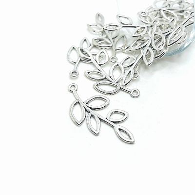 50 Pieces Silver Tree Branch Charms Image 1