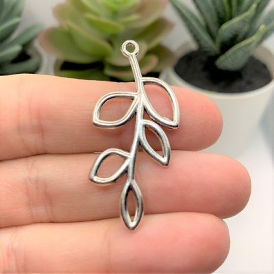 50 Pieces Silver Tree Branch Charms Image 1