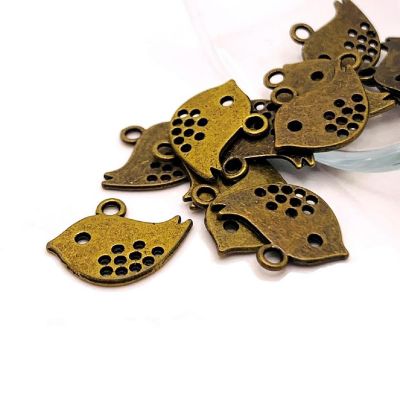 50 Pieces Small Bronze Bird Charms Image 1