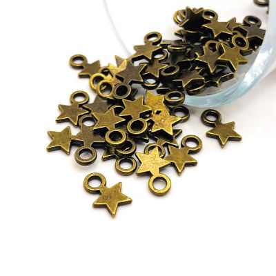 50 Pieces Small Bronze Star Charms Image 1