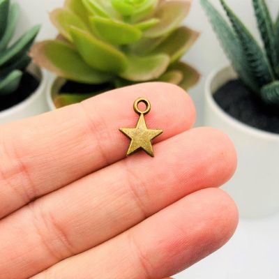 50 Pieces Small Bronze Star Charms Image 1