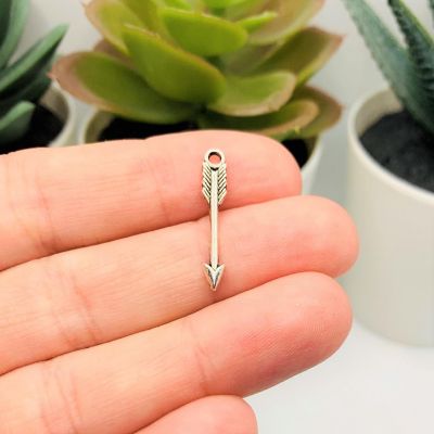 50 Pieces Small Silver Arrow Charms Image 1