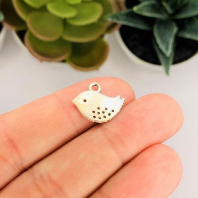50 Pieces Small Silver Bird Charms Image 1