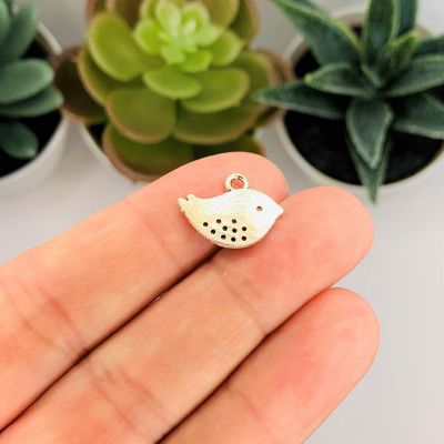 50 Pieces Small Silver Bird Charms Image 2