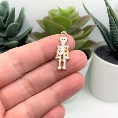50 Pieces White Halloween Skeleton Charm Image 1