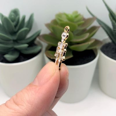 50 Pieces White Halloween Skeleton Charm Image 3