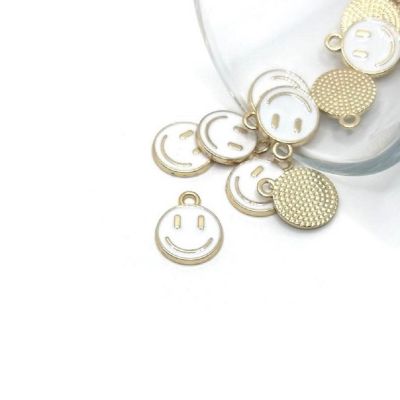 50 White Smiley Face Charms Image 1