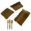 500 Pc. Metallic Gold Rolled Cutlery Kit for 100 Guests Image 1