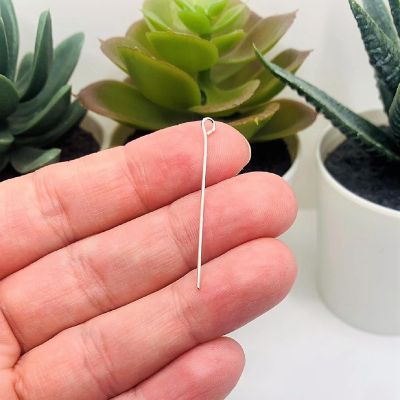 500 Pcs 35 mm Silver Plated Eye Pins Image 1