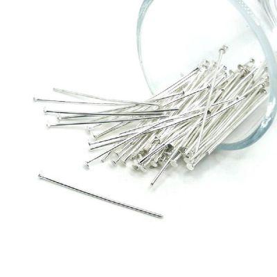 500 Pcs 38mm Silver Plated Head Pins Image 1