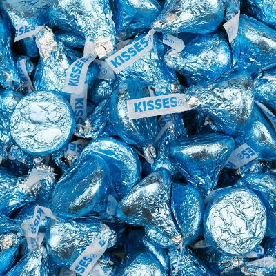 500 Pcs Light Blue Candy Hershey's Kisses Milk Chocolates Image 1