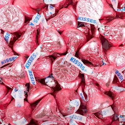 500 Pcs Pink Candy Hershey's Kisses Milk Chocolates Image 1