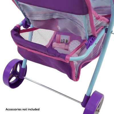 509: Mermaid Twin Doll Stroller W/ Retractable Canopy, 2 Seats Image 3