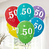 50th Birthday Sparkle 11" Latex Balloon Assortment - 6 Pc. Image 1