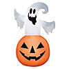 53" Blow-Up Inflatable Ghost Jack-O&#8217;-Lantern with Built-In LED Lights Outdoor Yard Decoration Image 1