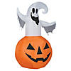 53" Blow-Up Inflatable Ghost Jack-O&#8217;-Lantern with Built-In LED Lights Outdoor Yard Decoration Image 2