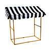 54" Black & White Striped Awning Tabletop Hut with Frame - 6 Pc. Image 1