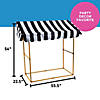 54" Black & White Striped Awning Tabletop Hut with Frame - 6 Pc. Image 2