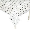 54" x 108" Black & White Triangle Plastic Tablecloth Image 1
