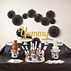 54" x 108" Black Rectangle Disposable Plastic Tablecloth Image 2
