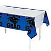 54" x 108" Blue Congrats Grad Plastic Tablecloth Image 1