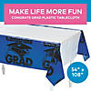 54" x 108" Blue Congrats Grad Plastic Tablecloth Image 2
