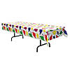 54" x 108" Graduation Colorful Hats Rectangle Disposable Plastic Tablecoth Image 1