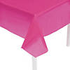 54" x 108" Hot Pink Rectangle Disposable Plastic Tablecloth for 8 Ft. Table Image 1