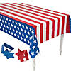 54" x 108" Patriotic Plastic Tablecloth & Clip Kit for 2 Tables - 14 Pc. Image 1