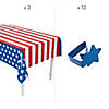 54" x 108" Patriotic Plastic Tablecloth & Clip Kit for 2 Tables - 14 Pc. Image 1