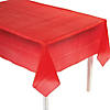 54" x 108" Red Rectangle Disposable Plastic Tablecloth Image 1