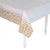 54" x 108" White with Gold Dots Plastic Tablecloth Image 1