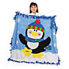 54&quot; x 54&quot; Penguin with Hat &amp; Scarf Fleece Tied Throw Craft Kit - Makes 1 Image 1