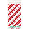 54" x 84" Red Stripe Snowman Rectangle Disposable Plastic Tablecloth Image 1
