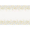 54" x 84" Silver &amp; Gold Snowflake Rectangle Disposable Plastic Tablecloth Image 1