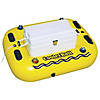 55" Inflatable Yellow and Black Swimming Pool Cooler Raft Float Image 1