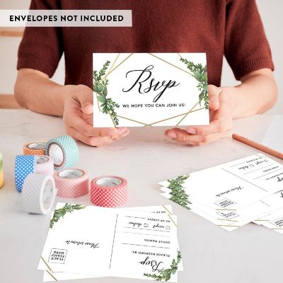 56-Pack RSVP Postcards Geometric Frame Cardstock Response Reply Cards Image 3