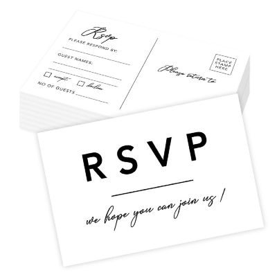 56-Pack RSVP Postcards Modern Cardstock Response Reply Cards Image 1