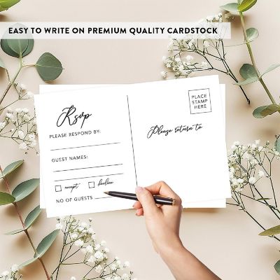 56-Pack RSVP Postcards Modern Cardstock Response Reply Cards Image 2
