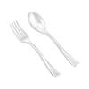 576 Pc. Clear Disposable Plastic Mini Flatware Set - Dessert Spoons and Dessert Forks (288 Guests) Image 1
