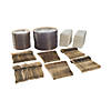 588 Pc. Bulk Premium Clear &amp; Gold Plastic Tableware Kit for 96 Guests Image 1