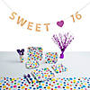 59 Pc. Sweet 16 Birthday Party Polka Dot Disposable Tableware Kit for 8 Guests Image 1