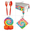 59 Pc. Tie-Dye Swirl Deluxe Disposable Tableware Kit for 8 Guests Image 2