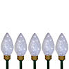 5ct LED Lighted C9 Christmas Pathway Marker Lawn Stakes - Clear Lights Image 1