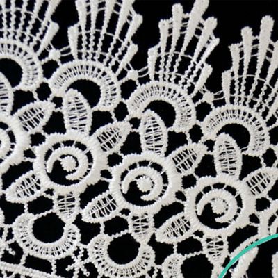 5"x15 Yards White Venice Lace Trim Image 1