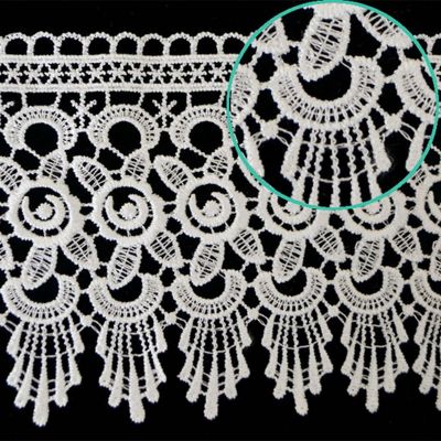 5"x15 Yards White Venice Lace Trim Image 1