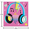 6 1/2" Birthday Beats Disco Party Headphone Paper Luncheon Napkins - 16 Ct. Image 1