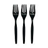 6 1/2" Bulk 50 Ct. Black Disposable Plastic Forks Image 1